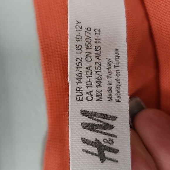 H&m short sleeve orange girls t shirt 10 12 - Picture 4 of 5